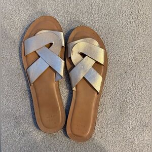 a new day Women's Gold Crisscross Sandals